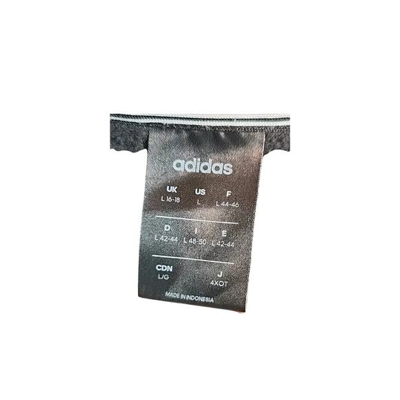 Adidas 3-Stripe Logo Hoodie Black White Size L (16-18) Drawstring Pullover - Picture 5 of 6